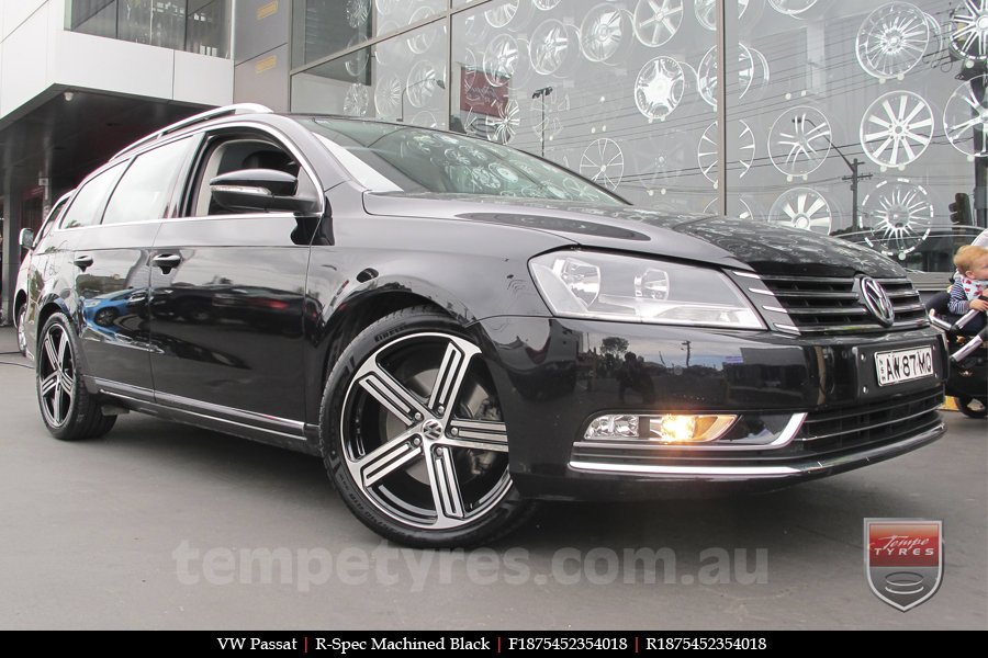 18x7.5 R Spec Machined Black on VW PASSAT