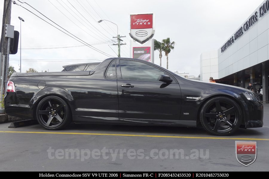 20x8.5 20x10 Simmons FR-C Full Satin Black on HOLDEN COMMODORE 