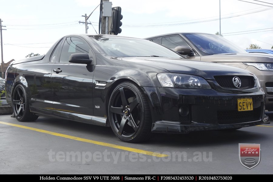 20x8.5 20x10 Simmons FR-C Full Satin Black on HOLDEN COMMODORE 