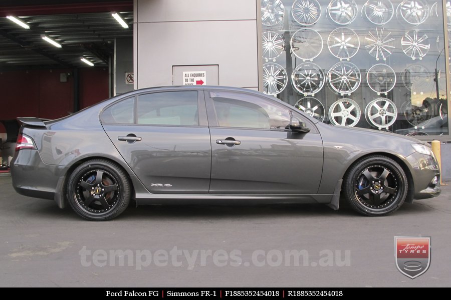 18x8.5 18x9.5 Simmons FR-1 Satin Black on FORD FALCON