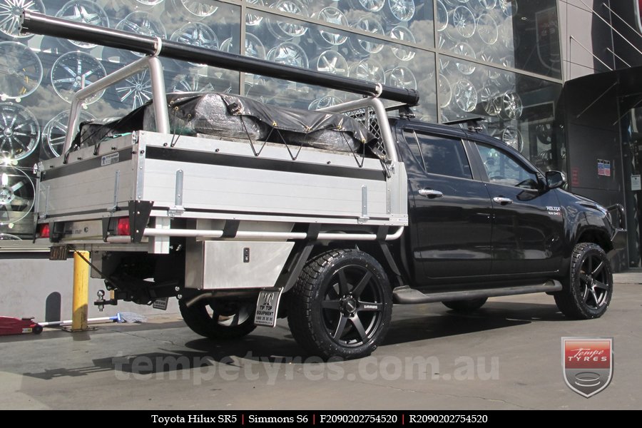 20x9.0 Simmons S6 Matte Black on TOYOTA HILUX SR5