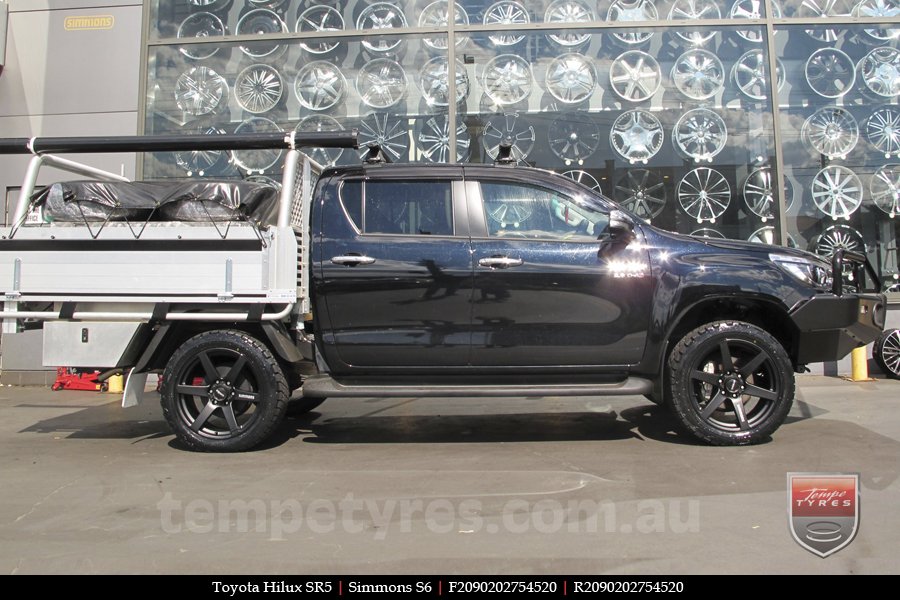 20x9.0 Simmons S6 Matte Black on TOYOTA HILUX SR5