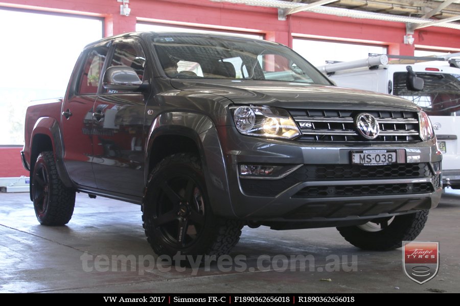 18x8.0 18x9.0 Simmons FR-C Matte Black NCT on VW AMAROK