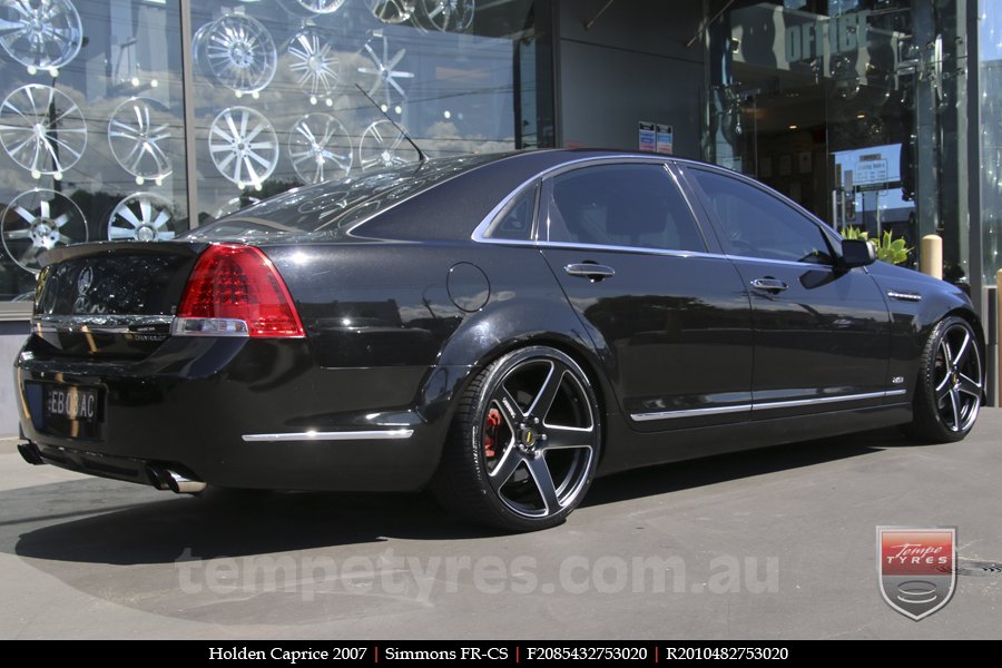 20x8.5 20x10 Simmons FR-CS Satin Black on HOLDEN CAPRICE