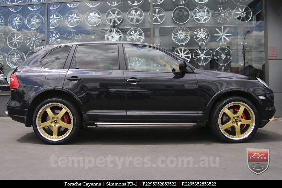 22x8.5 22x9.5 Simmons FR-1 Gold on PORSCHE CAYENNE