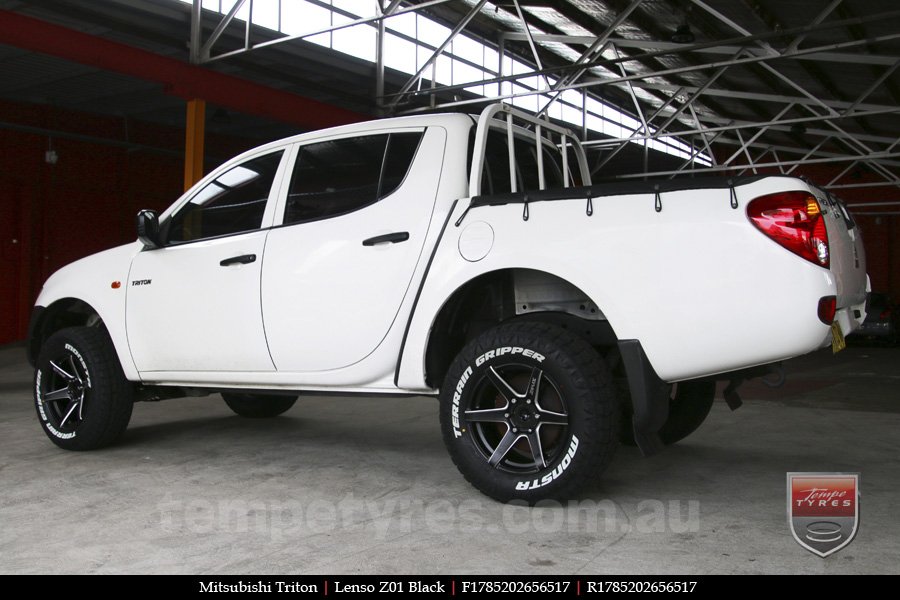 17x8.5 Lenso Z01 Black on MITSUBISHI TRITON