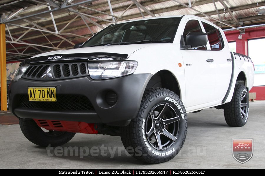 17x8.5 Lenso Z01 Black on MITSUBISHI TRITON