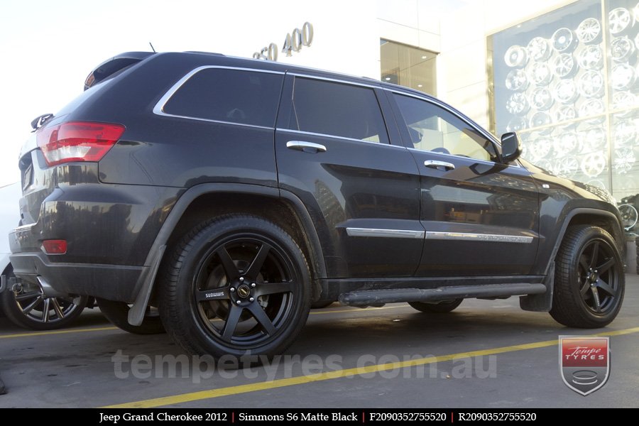 20x9.0 Simmons S6 Matte Black on JEEP GRAND CHEROKEE