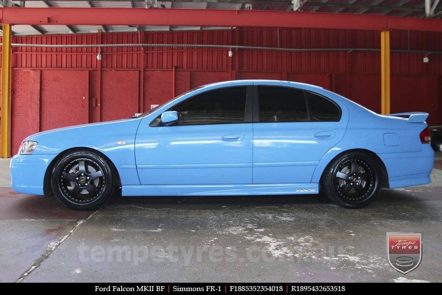 18x8.5 18x9.5 Simmons FR-1 Satin Black on FORD FALCON