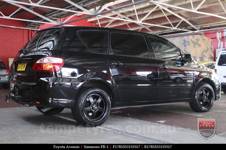 17x8.5 17x9.5 Simmons FR-1 Satin Black on TOYOTA AVENSIS