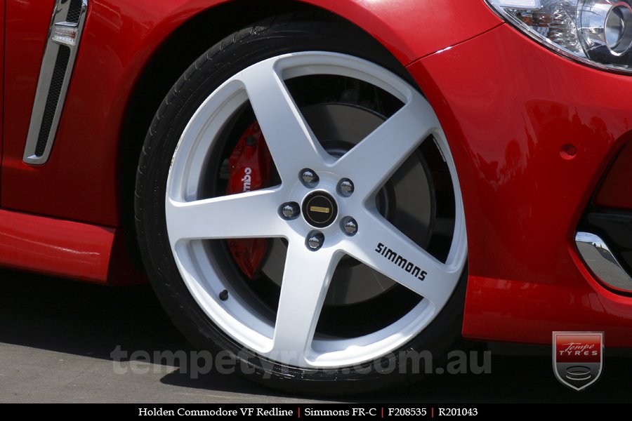 20x8.5 20x10 Simmons FR-C Full White NCT on HOLDEN COMMODORE