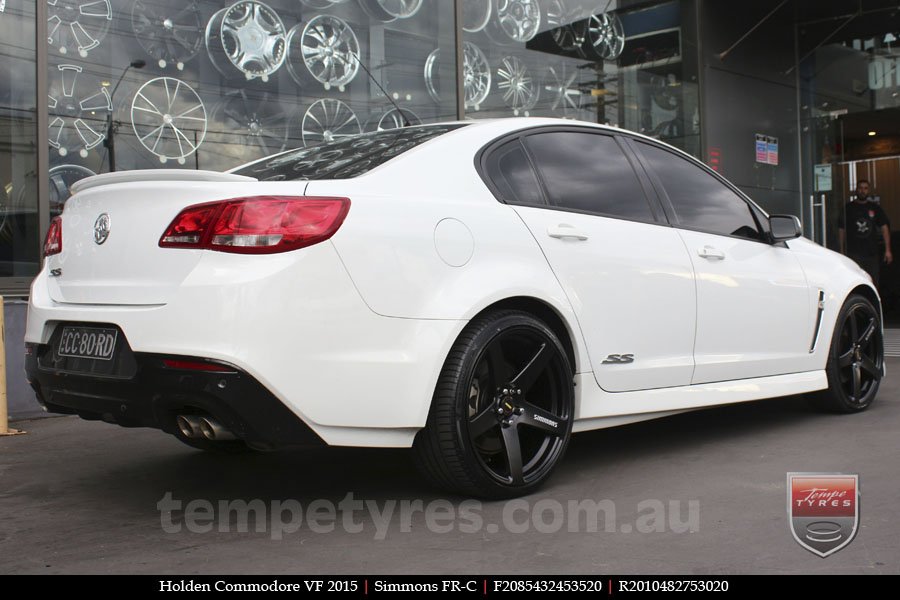 20x8.5 20x10 Simmons FR-C Full Satin Black on HOLDEN COMMODORE