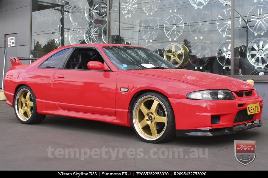 20x8.5 20x9.5 Simmons FR-1 Gold on NISSAN SKYLINE