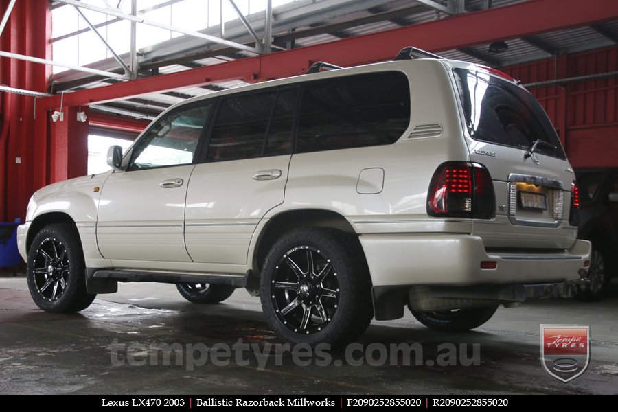 20x9.0 Ballistic Razorback Millworks on LEXUS LX