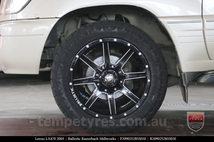 20x9.0 Ballistic Razorback Millworks on LEXUS LX