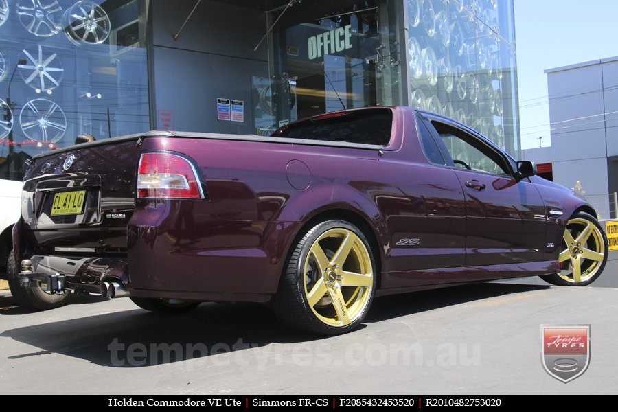 20x8.5 20x10 Simmons FR-CS Gold on HOLDEN COMMODORE VE