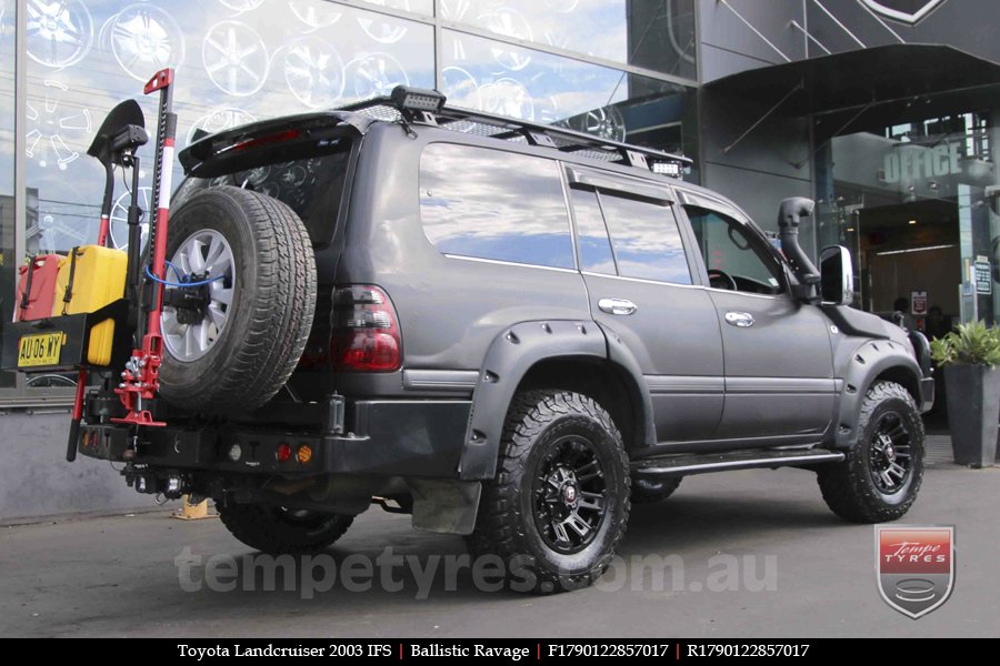 17x9.0 Ballistic Ravage Flat Black on TOYOTA LANDCRUISER