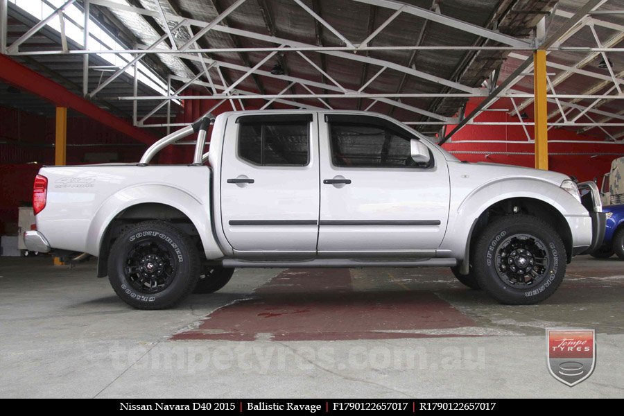 17x9.0 Ballistic Ravage Flat Black on NISSAN NAVARA D40