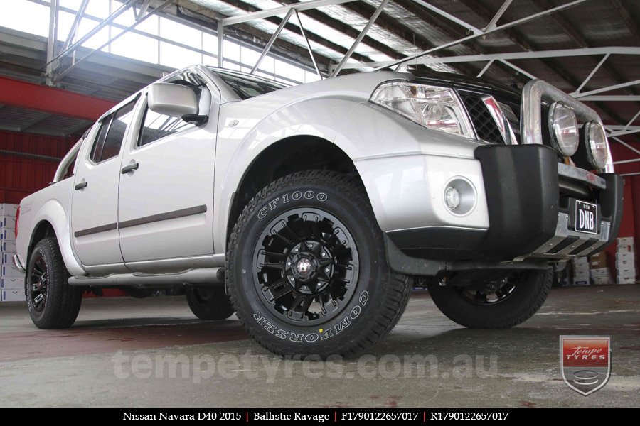 17x9.0 Ballistic Ravage Flat Black on NISSAN NAVARA D40