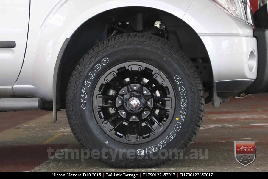 17x9.0 Ballistic Ravage Flat Black on NISSAN NAVARA D40