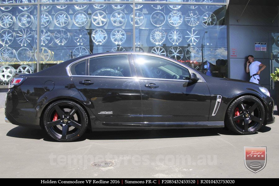 20x8.5 20x10 Simmons FR-C Full Satin Black on HOLDEN COMMODORE