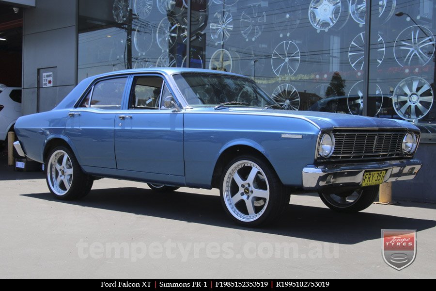 19x8.5 19x9.5 Simmons FR-1 Silver on FORD FALCON