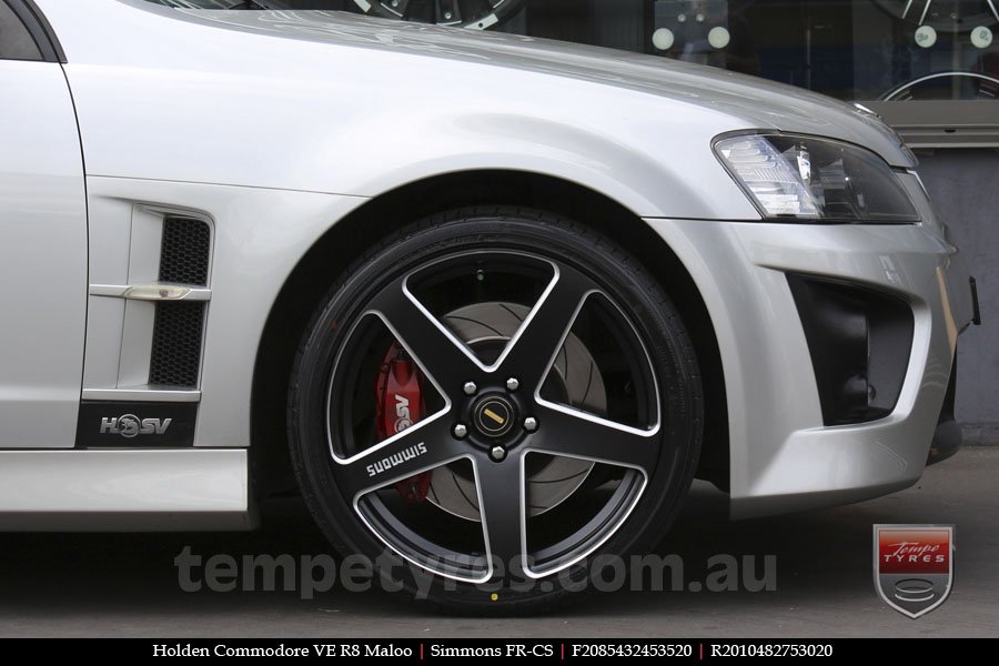 20x8.5 20x10 Simmons FR-CS Satin Black on HOLDEN COMMODORE VE