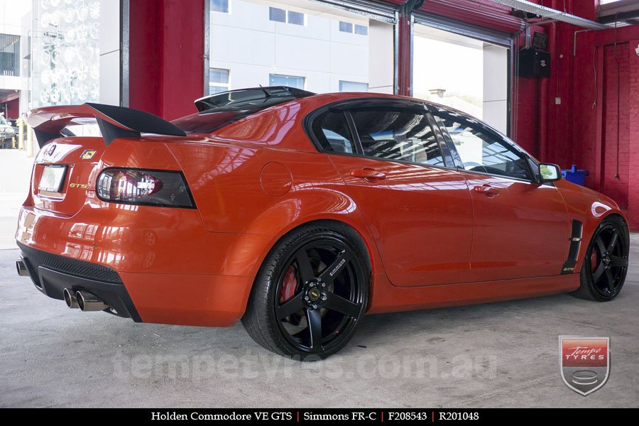 20x8.5 20x10 Simmons FR-C Full Satin Black on HOLDEN COMMODORE VE