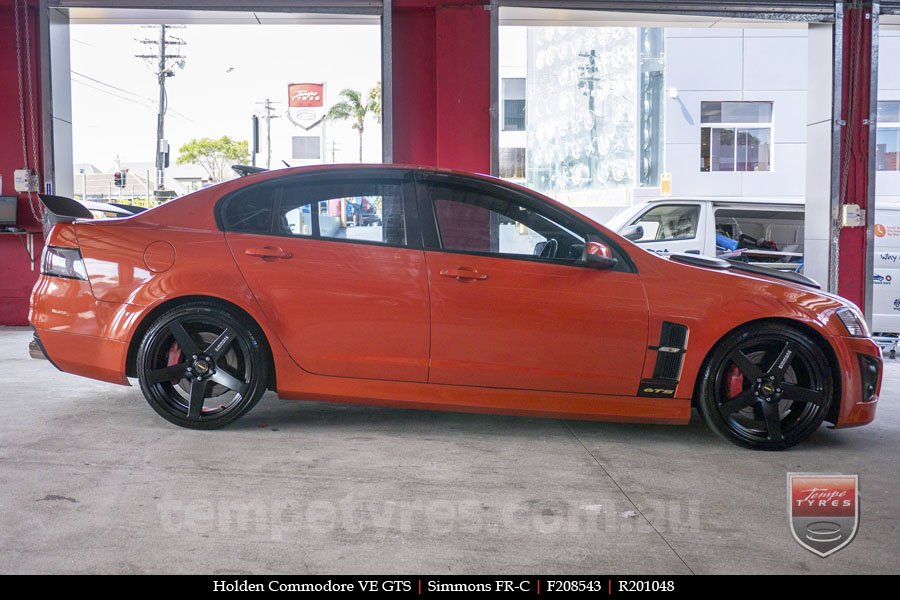 20x8.5 20x10 Simmons FR-C Full Satin Black on HOLDEN COMMODORE VE