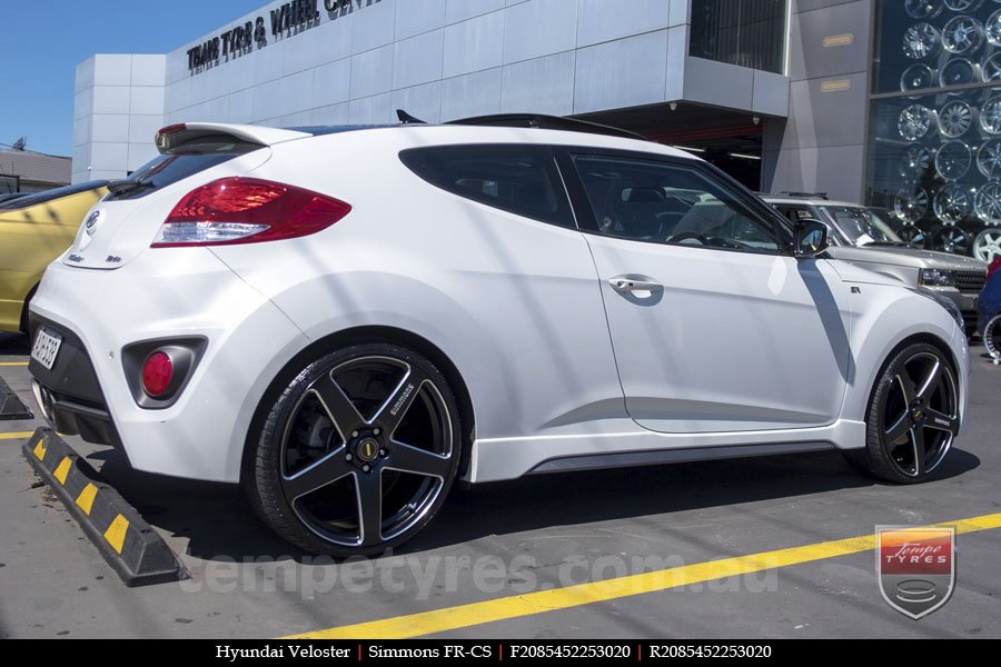 20x8.5 20x10 Simmons FR-CS Satin Black on HYUNDAI VELOSTER