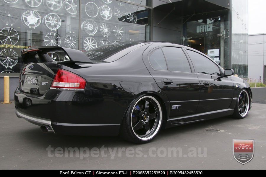 20x8.5 20x9.5 Simmons FR-1 Gloss Black on FORD FALCON