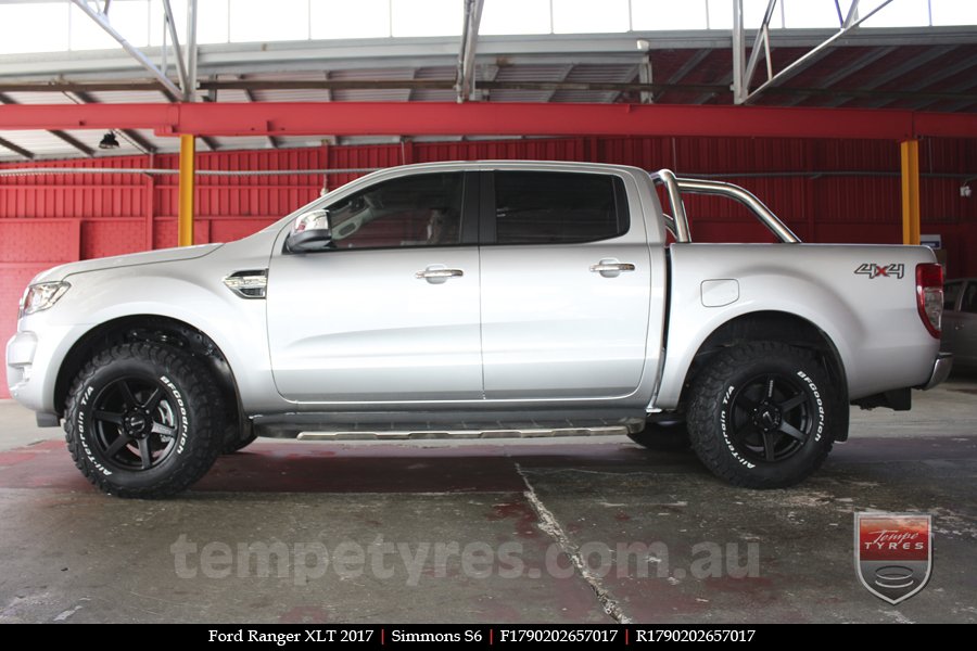 17x9.0 Simmons S6 Matte Black on FORD RANGER