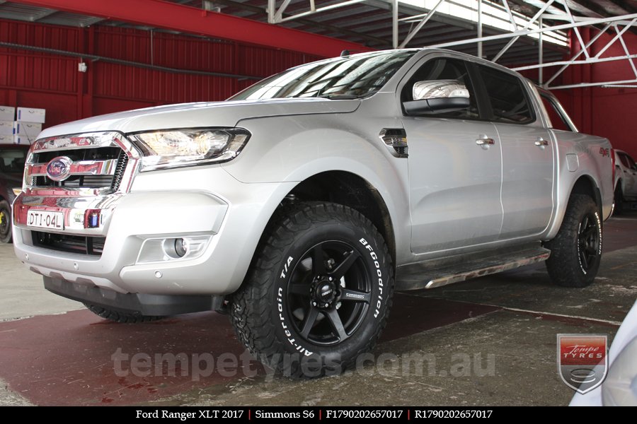 17x9.0 Simmons S6 Matte Black on FORD RANGER