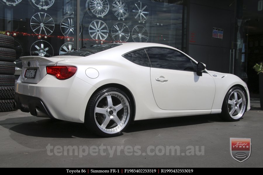 19x8.5 19x9.5 Simmons FR-1 Silver on TOYOTA 86