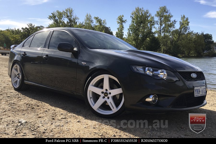 20x8.5 20x10 Simmons FR-C Full White NCT on FORD FALCON