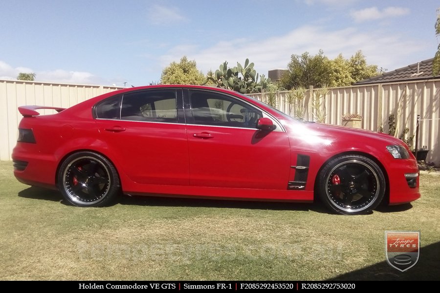 20x8.5 20x9.5 Simmons FR-1 Gloss Black on HOLDEN COMMODORE