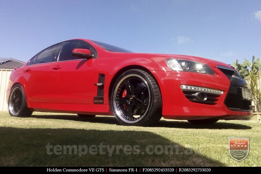 20x8.5 20x9.5 Simmons FR-1 Gloss Black on HOLDEN COMMODORE