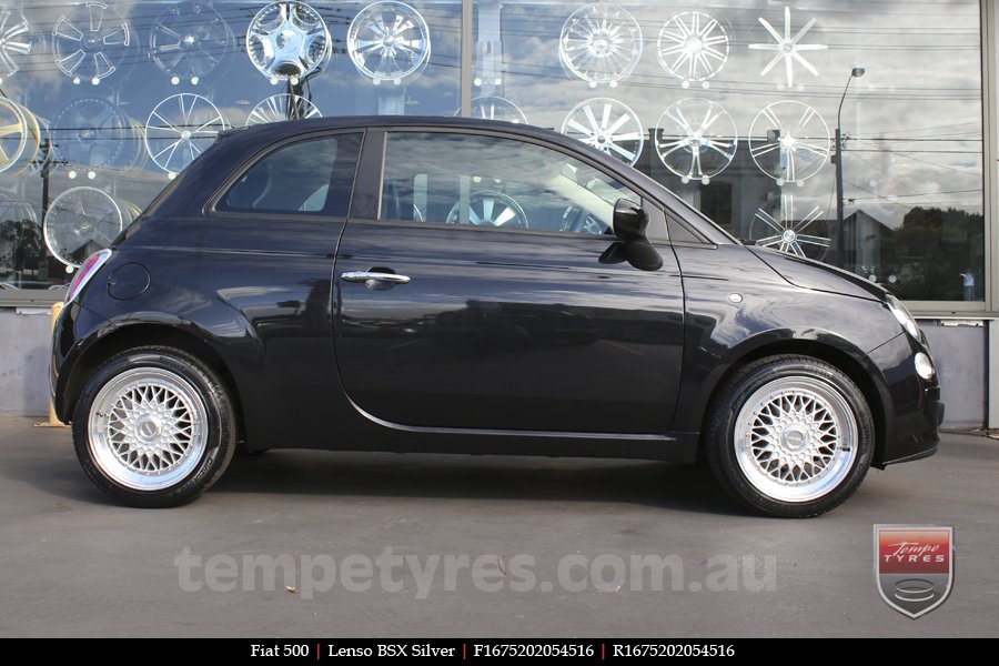 16x7.5 Lenso BSX Silver on FIAT 500