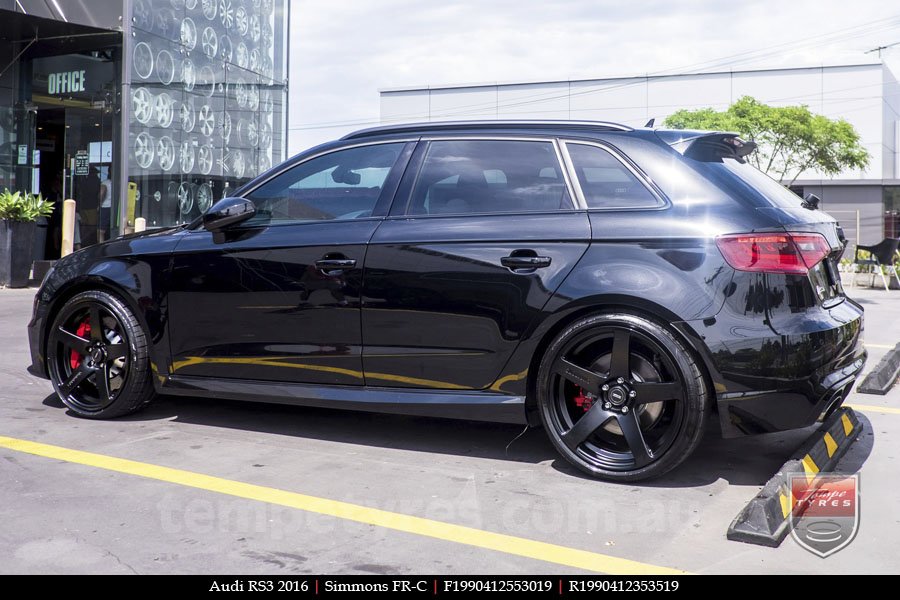 19x8.0 19x9.0 Simmons FR-C Matte Black NCT on AUDI RS3