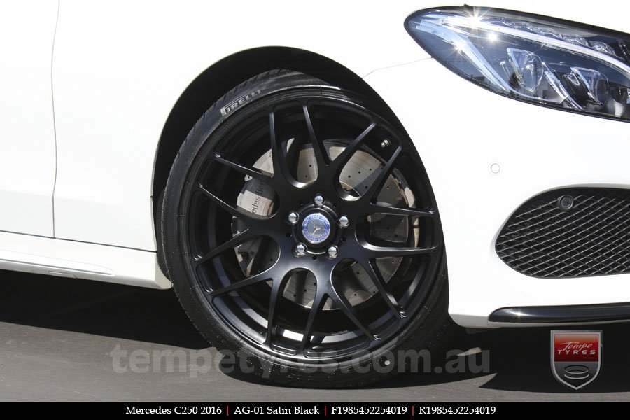 19x8.5 AG-01 Satin Black on MERCEDES C-Class