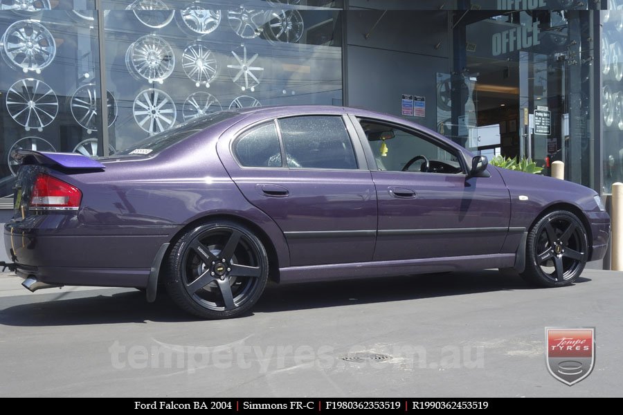 19x8.0 19x9.0 Simmons FR-C Matte Black on FORD FALCON