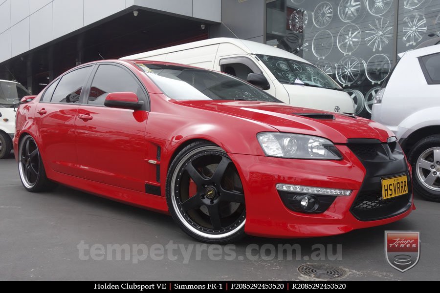 20x8.5 20x9.5 Simmons FR-1 Satin Black on HOLDEN CLUBSPORT