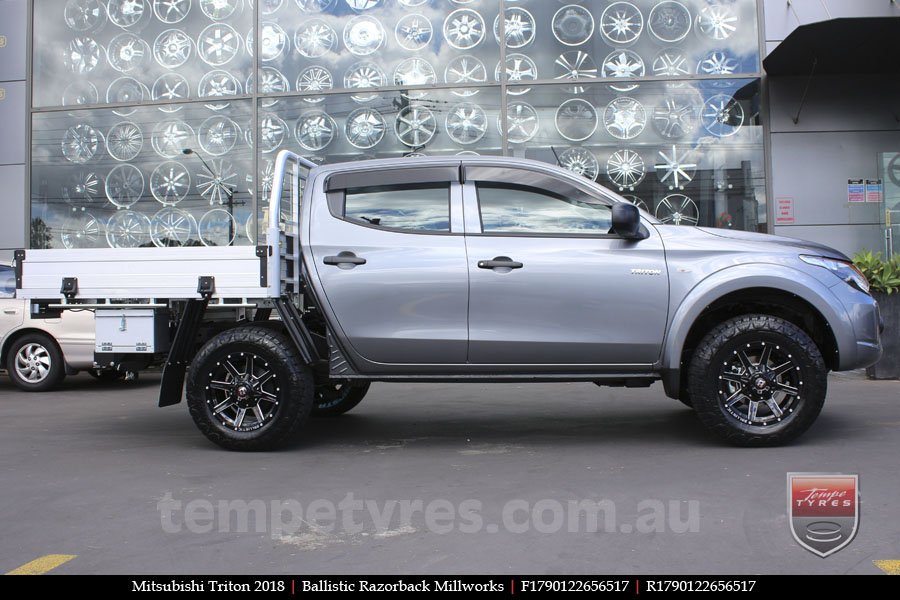 17x9.0 Ballistic Razorback Millworks on MITSUBISHI TRITON