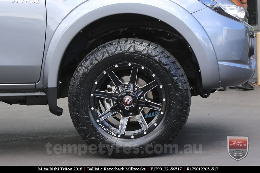 17x9.0 Ballistic Razorback Millworks on MITSUBISHI TRITON