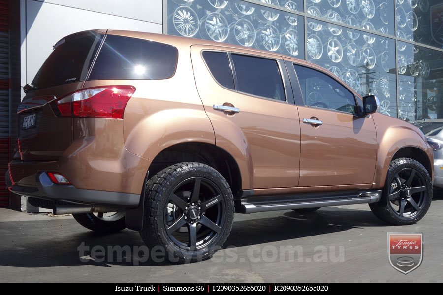 20x9.0 Simmons S6 Matte Black on ISUZU TRUCK