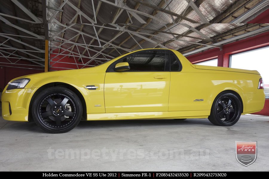 20x8.5 20x9.5 Simmons FR-1 Satin Black on HOLDEN COMMODORE VE