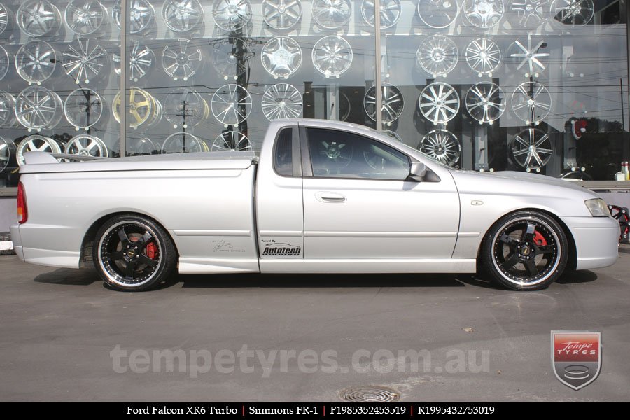 19x8.5 19x9.5 Simmons FR-1 Gloss Black on FORD FALCON