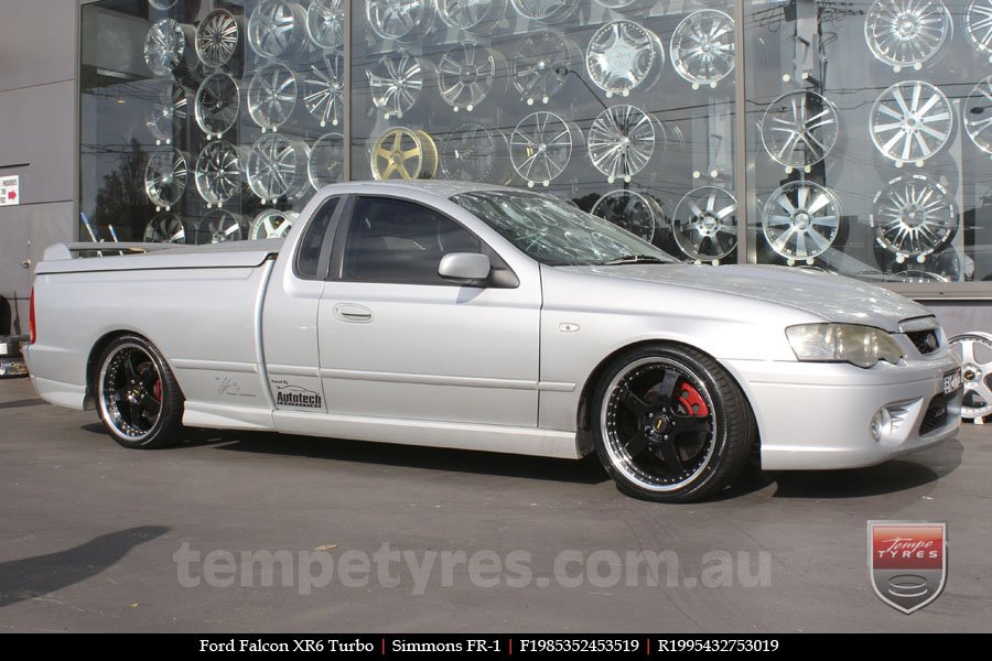 19x8.5 19x9.5 Simmons FR-1 Gloss Black on FORD FALCON