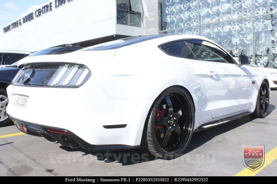 22x8.5 22x9.5 Simmons FR-1 Full Gloss Black on FORD MUSTANG