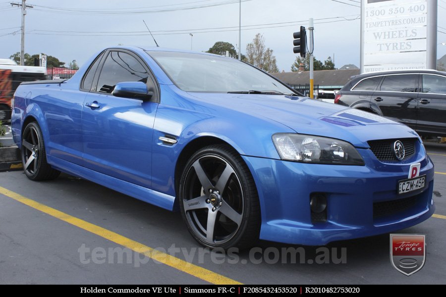 20x8.5 20x10 Simmons FR-C Black Tint NCT on HOLDEN COMMODORE VE